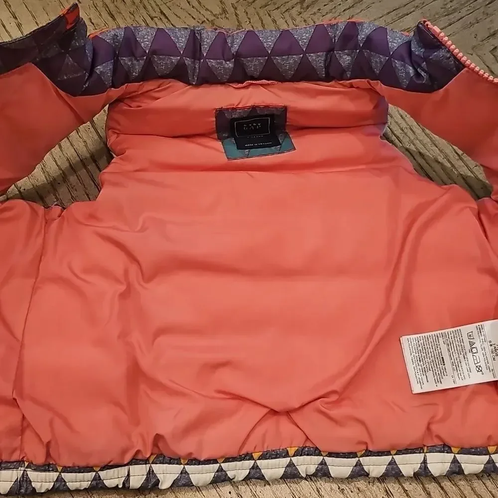 Colorful Geometric Puffer Vest Baby Gap Size 3